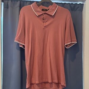 Theory Men's Rust Polo with White Trim